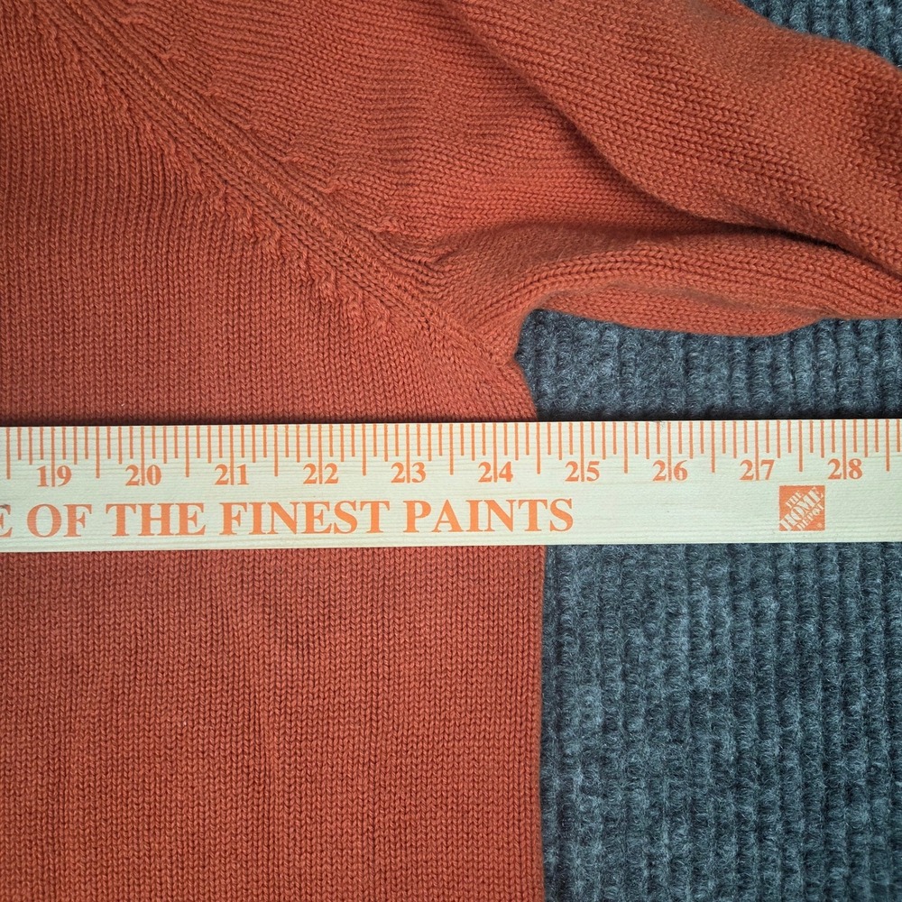 Eddie Bauer Mens Orange Cotton Crew Neck Raglan Sweater pullover XL - Picture 5 of 7